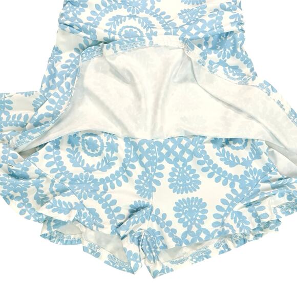 Boho Floral Print Backless Halter Romper Small Ruffle Hem Summer Resortwear READ - Picture 14 of 16